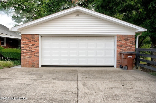 view of garage