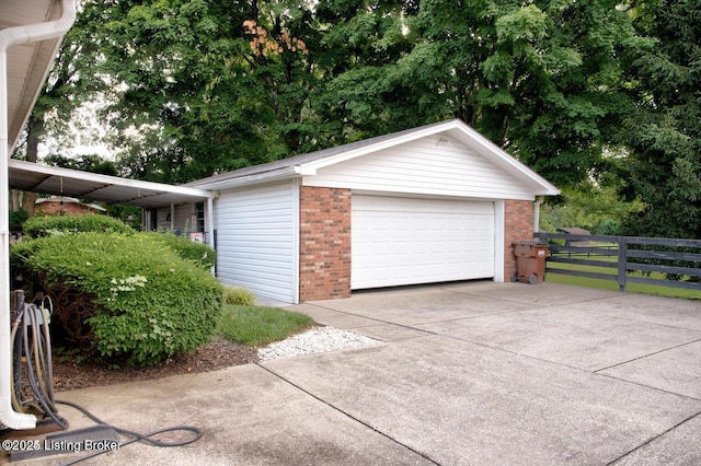 view of garage