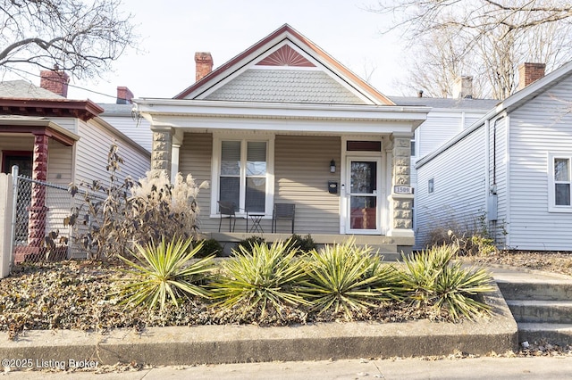 bungalow-style home featuring covered porch