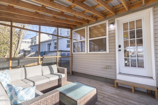 view of sunroom