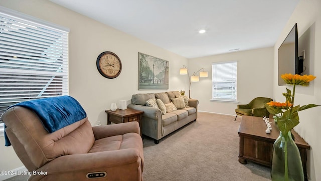 view of carpeted living room