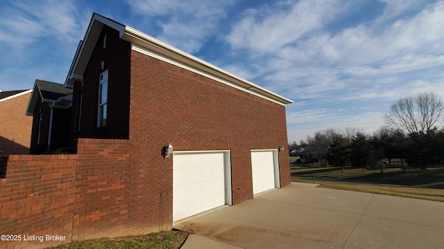 view of home's exterior featuring a garage