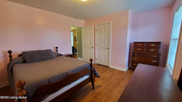 bedroom featuring light hardwood / wood-style flooring