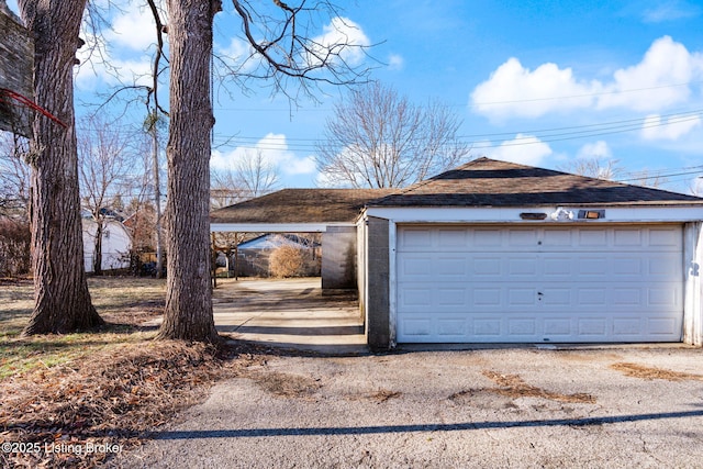 view of garage