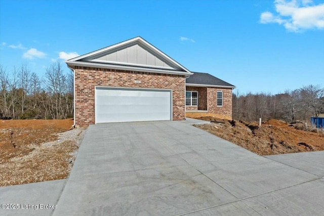 view of front of house with a garage