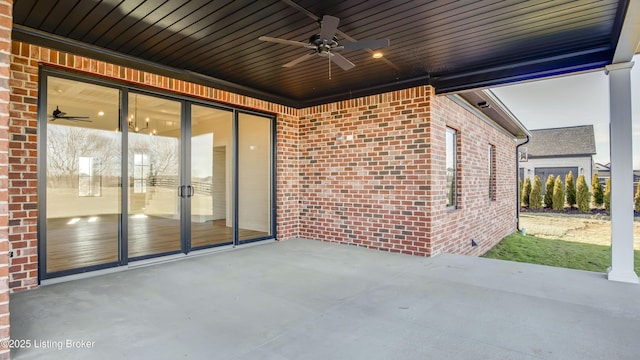 view of patio with ceiling fan