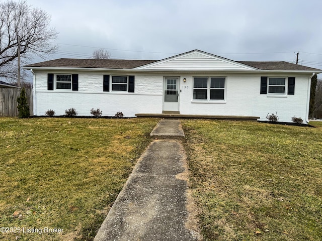 ranch-style house with a front yard