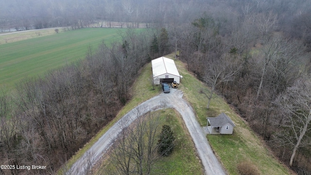 bird's eye view featuring a rural view