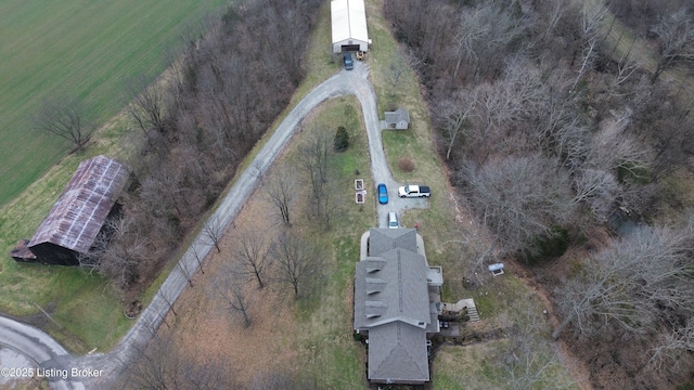 drone / aerial view with a rural view