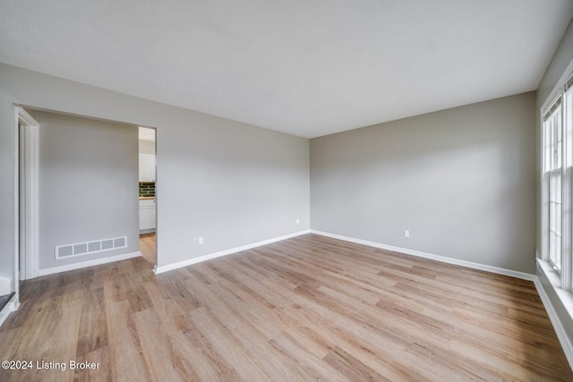 empty room featuring light wood-type flooring