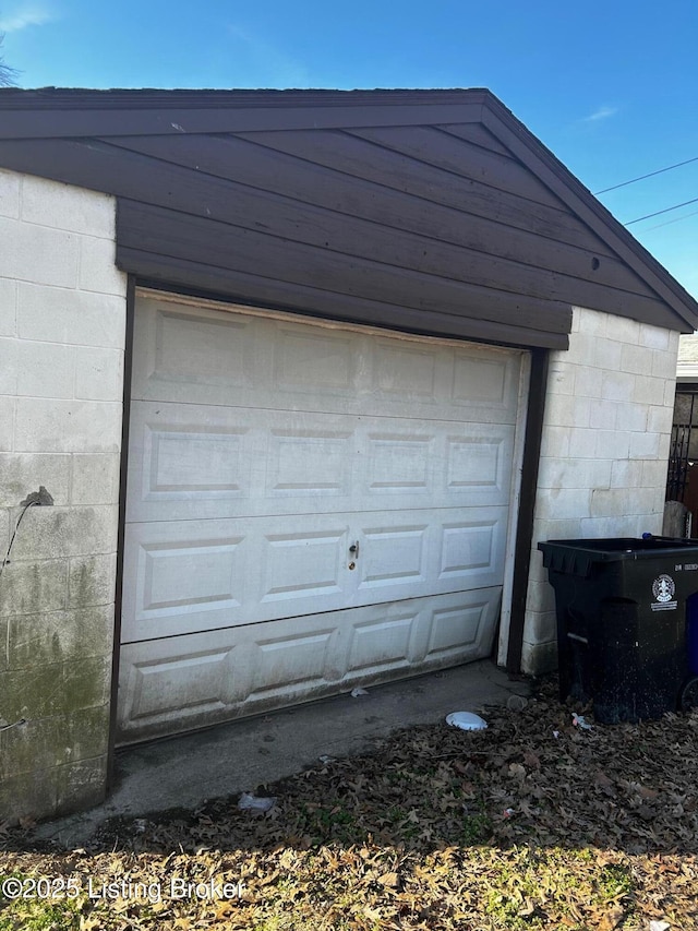 view of garage