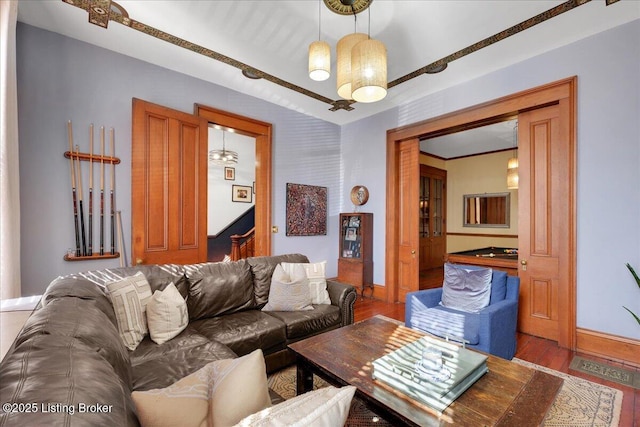 living room featuring hardwood / wood-style flooring