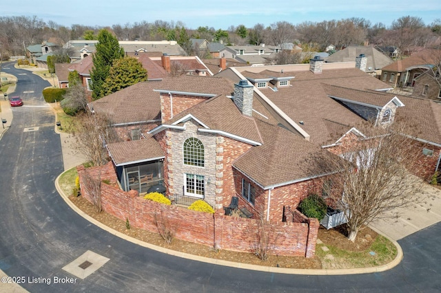 bird's eye view featuring a residential view