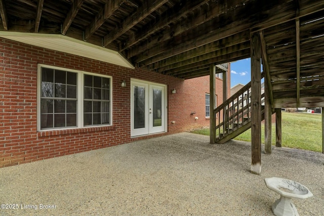 view of patio with french doors