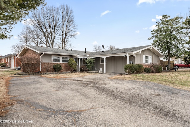 view of single story home