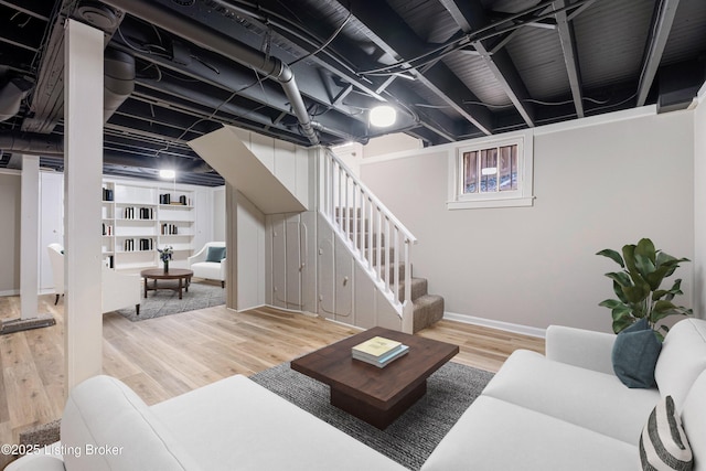 living room with wood-type flooring