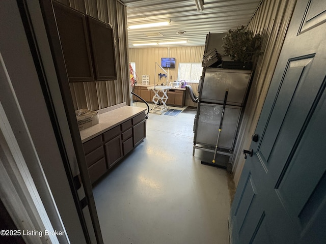 bathroom with concrete floors