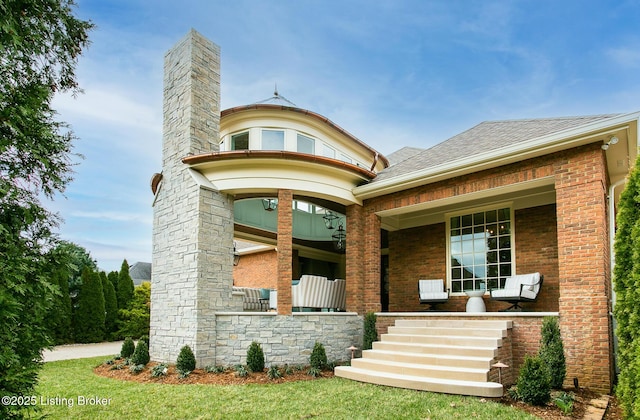 exterior space with a porch