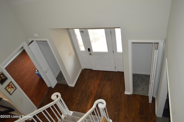 entryway featuring dark hardwood / wood-style floors