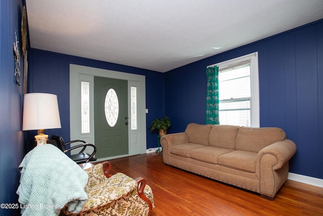 living room featuring wood-type flooring