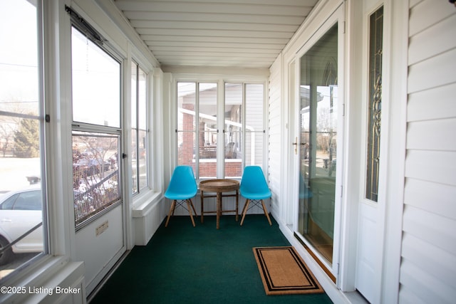 view of unfurnished sunroom