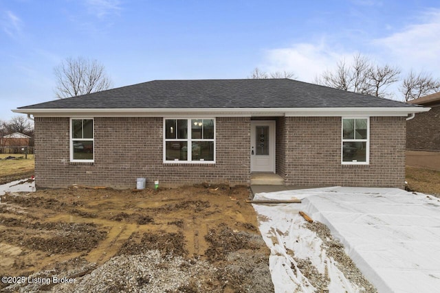 ranch-style home with a patio area