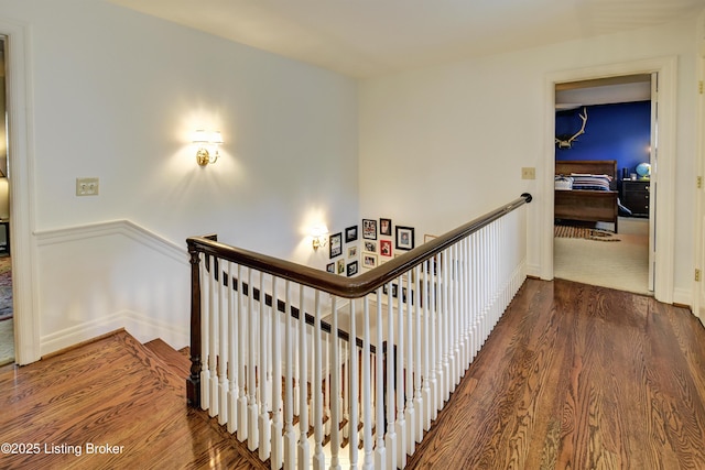 hallway featuring dark hardwood / wood-style floors