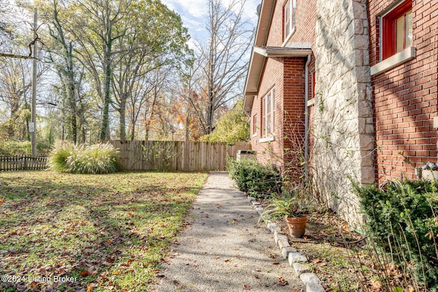 view of yard featuring fence