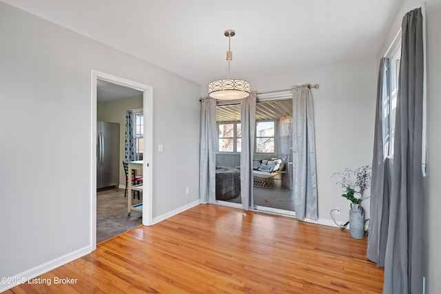 empty room featuring light wood-type flooring