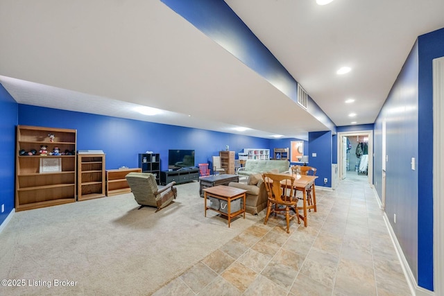 view of carpeted living room