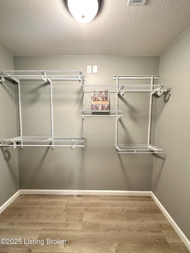 walk in closet featuring hardwood / wood-style flooring