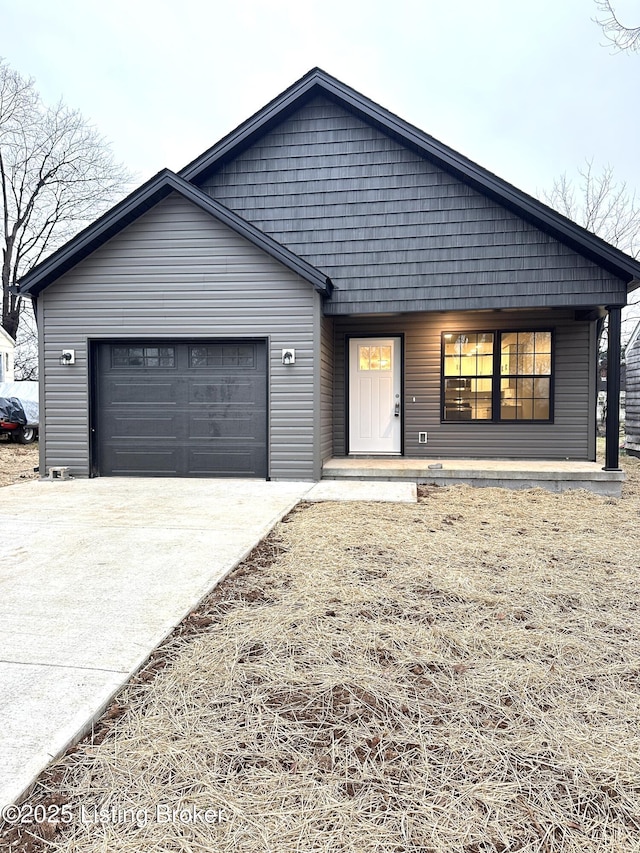 view of front facade with a garage