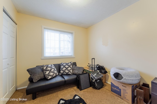 interior space with light colored carpet