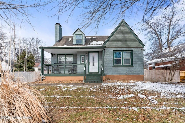 view of front of property with a porch