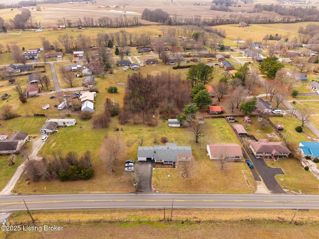 aerial view featuring a rural view