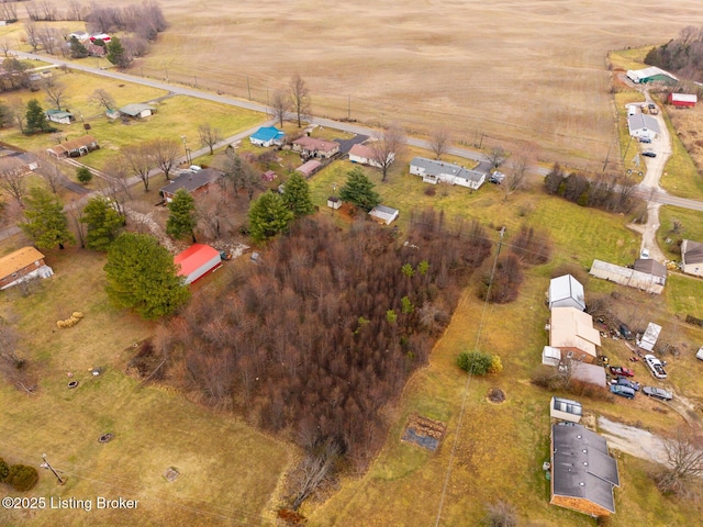 drone / aerial view with a rural view