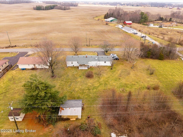 bird's eye view with a rural view