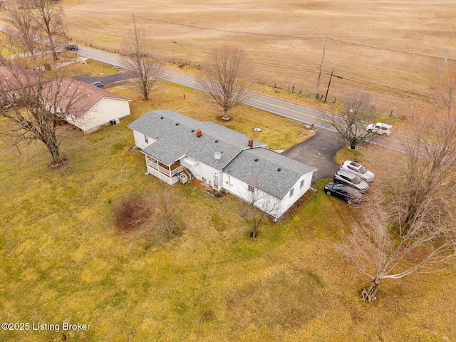 drone / aerial view with a rural view