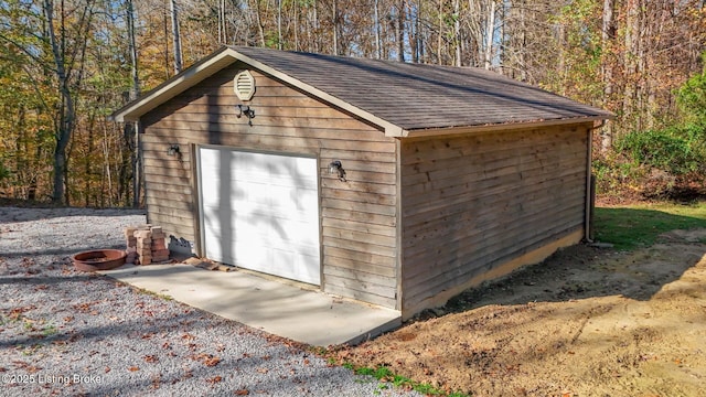 view of outdoor structure featuring a garage