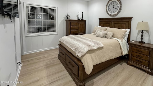 bedroom featuring light hardwood / wood-style flooring