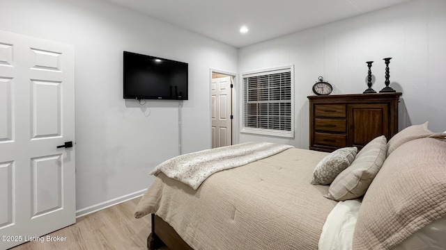 bedroom featuring light hardwood / wood-style flooring