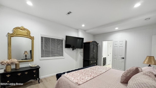 bedroom featuring wood-type flooring