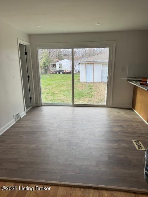 interior space featuring dark hardwood / wood-style floors