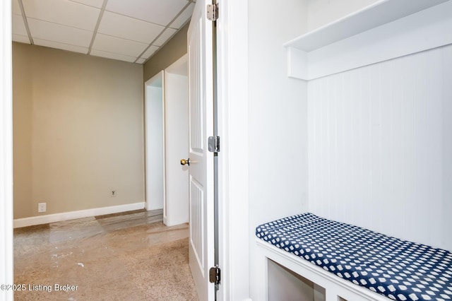 mudroom featuring a paneled ceiling