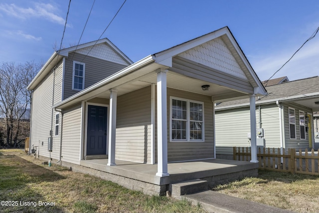 exterior space featuring a porch