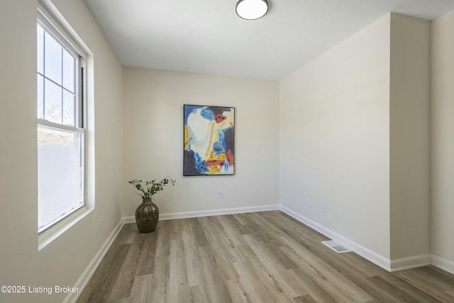 empty room featuring light hardwood / wood-style flooring