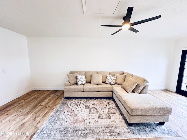 living room featuring light hardwood / wood-style flooring