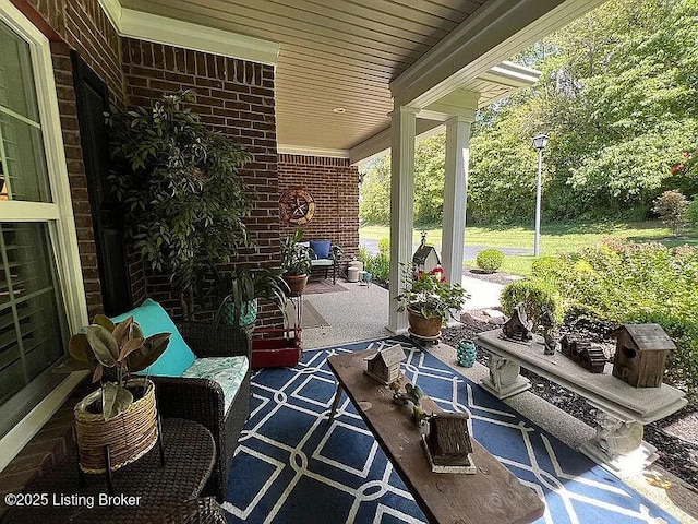 view of patio with a porch