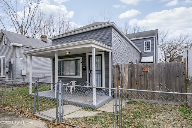 view of front facade featuring covered porch