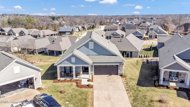 aerial view with a residential view